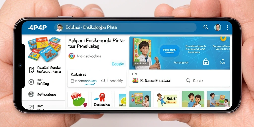 Tampilan antarmuka aplikasi Ensiklopedia 4P4P yang menarik dan interaktif.