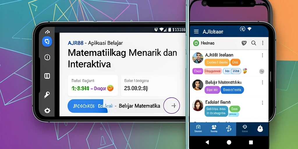 Tampilan antarmuka interaktif aplikasi Belajar Matematika AJR88.