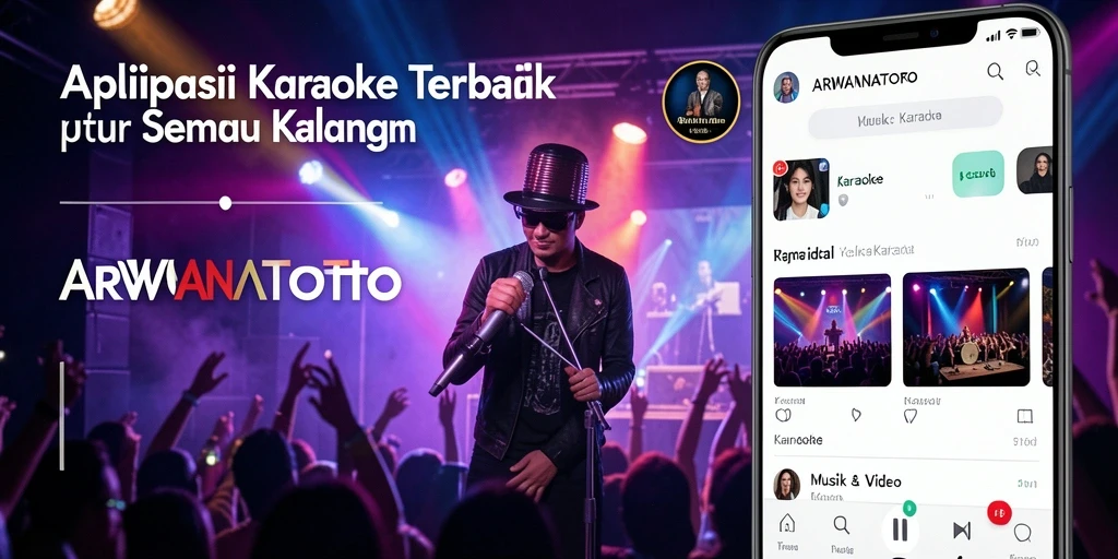 Tampilan antarmuka aplikasi ARWANATOTO yang menarik untuk karaoke.