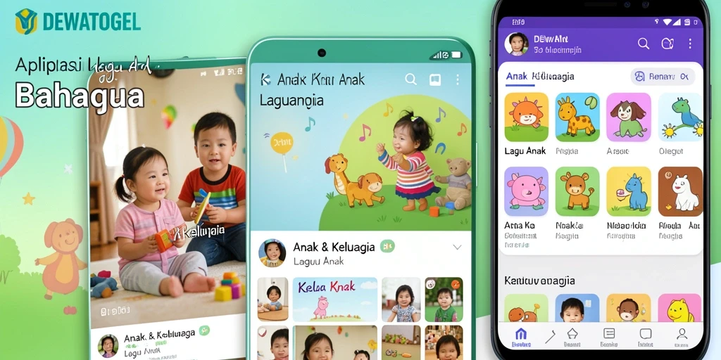 Tampilan antarmuka aplikasi DEWATOGEL dengan fitur lagu anak