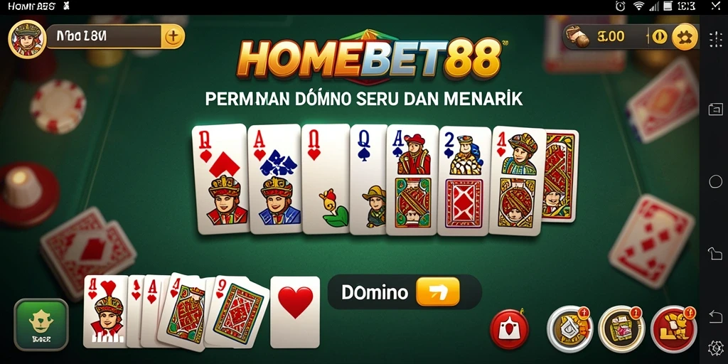 Tampilan antarmuka HOMEBET88 yang elegan dan intuitif untuk bermain Domino.