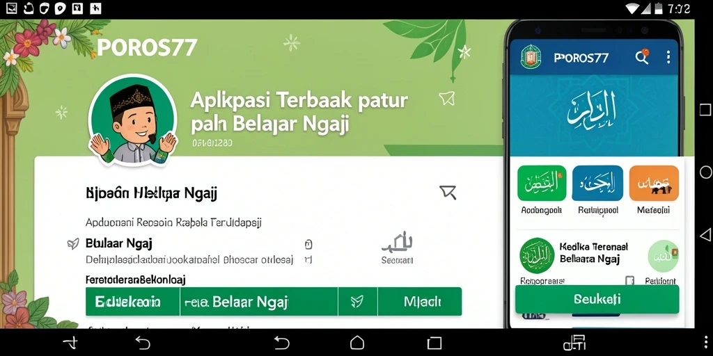 Tampilan antarmuka aplikasi Belajar Ngaji yang menarik dan interaktif.