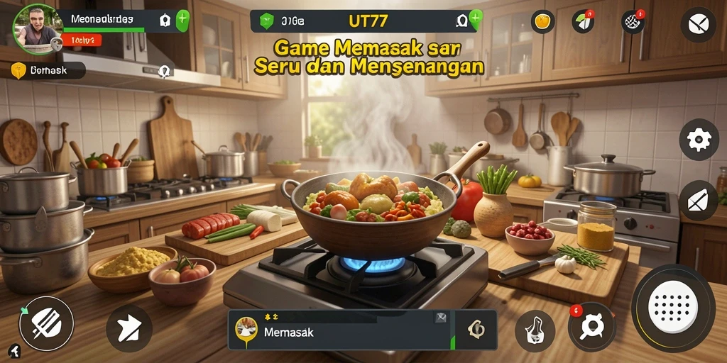Tampilan antarmuka UT77 saat memasak hidangan.