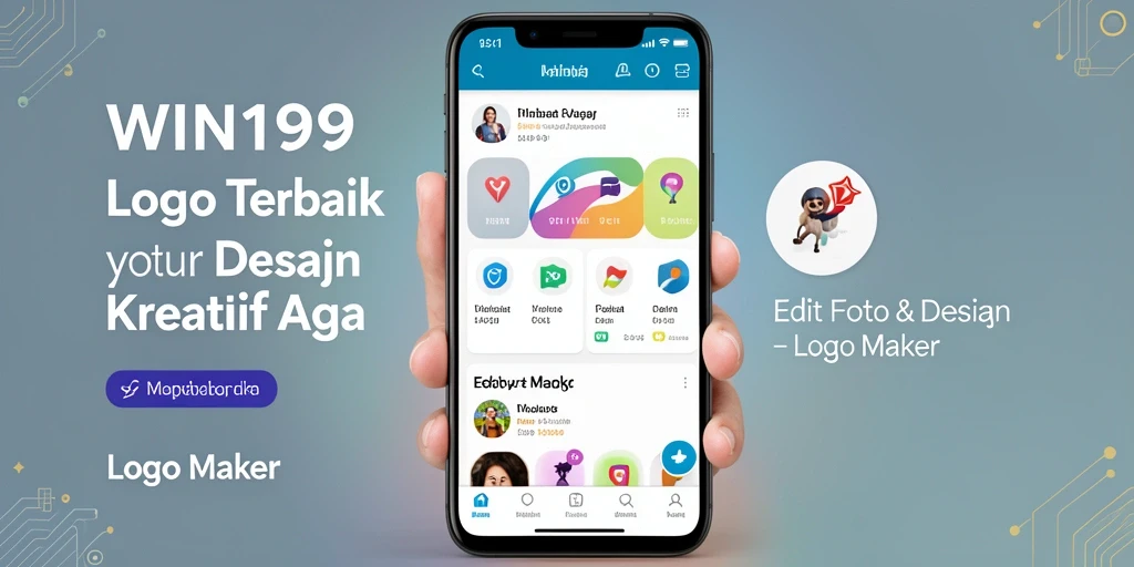 Tampilan antarmuka aplikasi WIN199 untuk pembuat logo yang user-friendly.